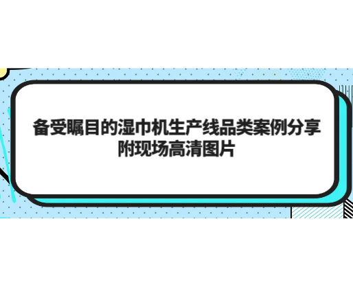 备受瞩目的湿巾机生产线品类案例分享，附现场高清图片