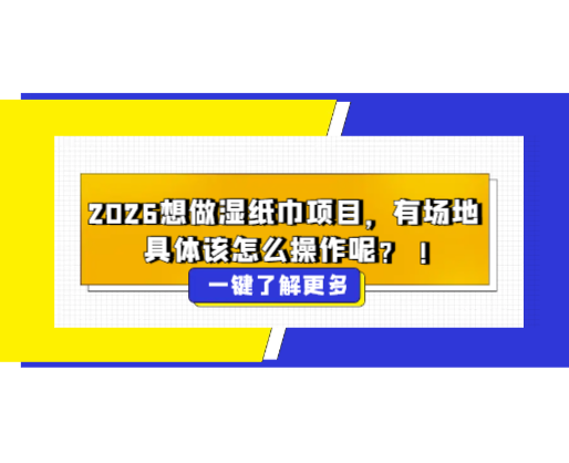 2026想做湿纸巾项目，有场地，具体该怎么操作呢？