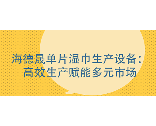 海德晟单片湿巾生产设备：高效生产赋能多元市场