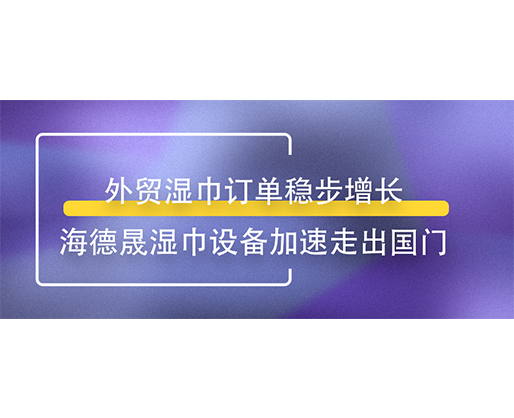 外贸湿巾订单稳步增长，海德晟湿巾设备加速走出国门