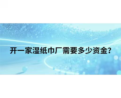 开一家湿纸巾厂需要多少资金？