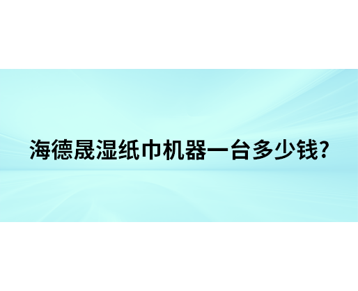 海德晟湿纸巾机器一台多少钱？