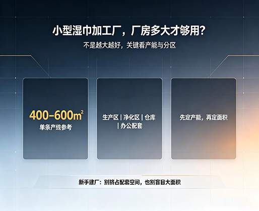 小型湿巾加工厂怎么选厂房？新手建厂面积参考指南